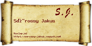 Sárossy Jakus névjegykártya